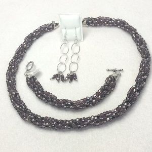 FINAL SALE PRICE Dusty Rose & Purple OOAK Designer Jewelry Set